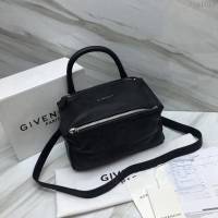 GlVENCHY紀梵希 潘多拉 黑色綿羊皮 銀色五金 100%純棉布 黑色 可手提 肩背  tsg1078