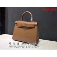 愛馬仕Hermes BOX鏡面牛皮凱莉包 時尚手提包 0AM1004