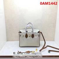 愛馬仕Herme*brikin 拼色 半手工牛皮包 可手提斜跨 0AM1442