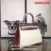 愛馬仕Hermes 頭層牛皮配色爆款凱莉包 時尚手提包 0AM1449