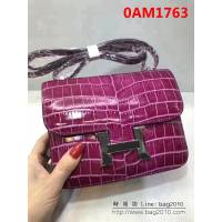 愛馬仕Hermes進口原版鱷魚紋牛皮 空姐包 可單肩斜跨 0AM1763