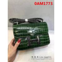 愛馬仕Hermes進口原版鱷魚紋牛皮 空姐包 可單肩斜跨 0AM1773