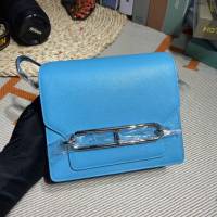 HERMES女包 豬鼻子包 Roulis Evercolor皮 北方藍 愛馬仕百搭款單肩包 愛馬仕斜挎背包  Ama1688