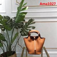 HERMES愛馬仕 菜籃子包 H粉必備款 大容量 時尚手提肩背包  Ama1027