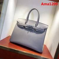HERMES愛馬仕 鉑金包 Birkin 30cm Epsom M8 Gris Asphalte 瀝青灰 公路灰 銀扣 頂級工藝 純手縫蠟線 時尚手提包  Ama1209
