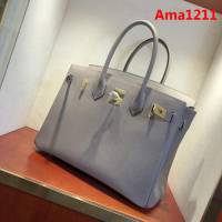 HERMES愛馬仕 鉑金包 Birkin 30cm Epsom M8 Gris Asphalte 瀝青灰 公路灰 金扣 頂級工藝 純手縫蠟線 時尚手提包  Ama1211