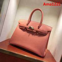 HERMES愛馬仕 鉑金包 Birkin 30cm Epsom L5 Crevette 龍蝦粉 金扣 頂級工藝 全手工 蠟線縫製 法國原廠工匠 時尚手提包  Ama1221