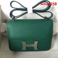 HERMES愛馬仕 Constance 空姐包 孔雀綠 金銀扣 原廠Epsom皮 原版五金 蜜蠟線縫製 單肩斜挎包  Ama1258