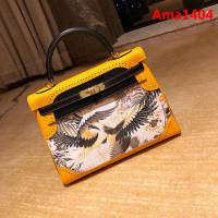 HERMES愛馬仕 凱莉包 kelly 32cm 拼接印花圖案 時尚手提包  Ama1404