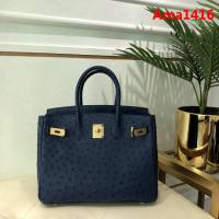 HERMES愛馬仕 鉑金包 Birkin 30 南非原產KK級鴕鳥皮 頂級工藝 手縫蠟線 時尚手提肩背包  Ama1416