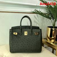 HERMES愛馬仕 鉑金包 Birkin 30 南非原產KK級鴕鳥皮 頂級工藝 手縫蠟線 時尚手提肩背包  Ama1418