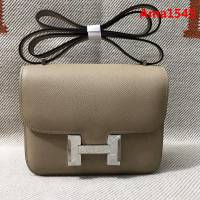 HERMES愛馬仕 H空姐包 進口原廠EP皮 頂級蜜蠟製作 街拍必備單品 風衣灰金銀 單肩斜挎包  Ama1545