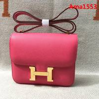 HERMES愛馬仕 H空姐包 進口原廠EP皮 頂級蜜蠟製作 街拍必備單品 唇膏粉金銀 單肩斜挎包  Ama1553