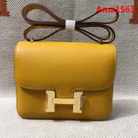 HERMES愛馬仕 H空姐包 進口原廠EP皮 頂級蜜蠟製作 街拍必備單品 琥珀黃金銀 單肩斜挎包  Ama1563