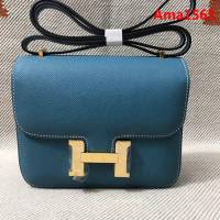 HERMES愛馬仕 H空姐包 進口原廠EP皮 頂級蜜蠟製作 街拍必備單品 中蘭金銀 單肩斜挎包  Ama1565