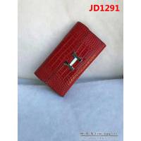 HERMES愛馬仕 H扣 鱷魚皮配羊皮 長款女士錢包 JD1291