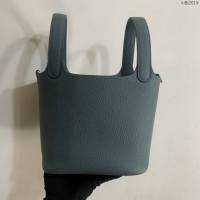 Hermes手提包 愛馬仕Picotin菜籃子女包 18cm TC皮 手工蜜蠟線縫製 杏仁綠  tdh2019