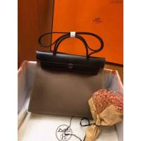 Hermes包包 愛馬仕網紅色Herbag 手提肩背斜挎包 新大象灰/黑 男女同款  tdh2036