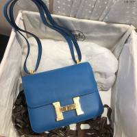 Hermes空姐包 愛馬仕Constance方胖子半手工 Epsom掌紋小牛進口皮 Hermes單肩斜挎包  tdh2096