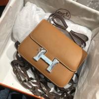 Hermes空姐包 愛馬仕Constance方胖子半手工 Epsom掌紋小牛進口皮 Hermes單肩斜挎包  tdh2106