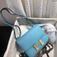 Hermes空姐包 愛馬仕Constance方胖子半手工 Epsom掌紋小牛進口皮 Hermes單肩斜挎包  tdh2109