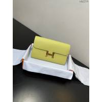 Hermes女士小挎包 愛馬仕Constance康康to go斜挎包 檸檬黃金扣  tdh2278