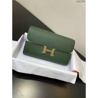 Hermes女士小挎包 愛馬仕Constance康康to go斜挎包 叢林綠金扣  tdh2290
