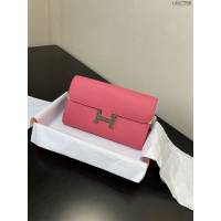 Hermes女士小挎包 愛馬仕Constance康康to go斜挎包 唇膏粉銀扣  tdh2296