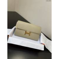 Hermes女士小挎包 愛馬仕Constance康康to go斜挎包 淺灰金扣  tdh2303