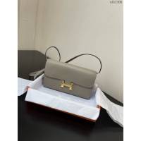 Hermes女士小挎包 愛馬仕Constance康康to go斜挎包 瀝青灰金扣  tdh2306