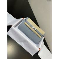 Hermes女包 愛馬仕Kelly woc小挎包 亞麻藍epsom皮凱麗斜挎包  tdh2318