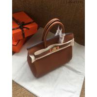 愛馬仕HERMES Birkin 鉑金包 土黃色 進口小牛皮 金銀扣 皮質細膩柔軟 時尚女手提包  tdher1141