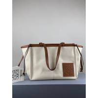 LOEWE包包 羅意威大號cushion tote白布包 羅意威綁繩式托特包 3054  tcl1429