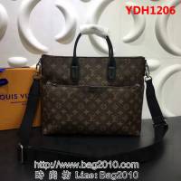 路易威登LV頂級原單M61288 Monogram Macassar通勤手袋 Damier Graphite帆布 YDH1206