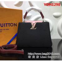 路易威登LV頂級原單2018新款 M94517黑配粉 Capucines BB 迷你手袋 YDH1298