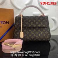 路易威登LV頂級原單M42735粉 CLUNY 商務手袋可手提斜跨 YDH1385