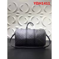 路易威登LV頂級原單KEEPALL 旅行袋 M41418 黑格皮旅行袋枕頭包 YDH1411