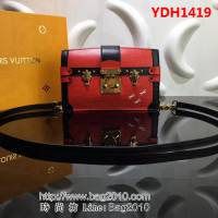 路易威登LV頂級原單M53052紅色 2018早秋系列新款Malletage印花女挎包 YDH1419