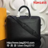 路易威登LV頂級原單M50163 黑色 PORTE時尚公事包Epi 牛皮質地手柄 YDH1455