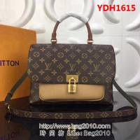 路易威登LV頂級原單M44257 Monogram帆布 粒紋皮革MARIGNAN 郵差包 YDH1615
