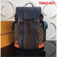 路易威登LV頂級原單M41379咖啡 Epi貼飾版Christopher雙肩包銀色金屬飾件 YDH1947