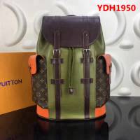 路易威登LV頂級原單M41379綠 Epi貼飾版Christopher雙肩包銀色金屬飾件 YDH1950