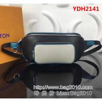 路易威登LV頂級原單M51464黑花BUMBAG 腰包 Epi牛皮搭配Eclipse Monogram塗層帆布 YDH2141