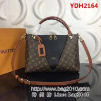 路易威登LV頂級原單 M43951牛皮V形V Tote MM手提肩背包 YDH2164