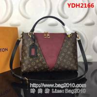 路易威登LV頂級原單 M43951牛皮V形V Tote MM手提肩背包 YDH2166