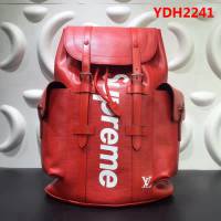 路易威登LV頂級原單M41709紅色LV Supreme 重磅推出 Christopher小號雙肩包 YDH2241