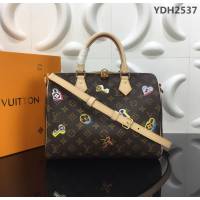 路易威登LV 頂級原單 M44365 2019春季系列 柔軟的Monogram帆布版 Speedy30手袋 Love Locks圖案裝飾 可手提肩背斜挎  YDH2537