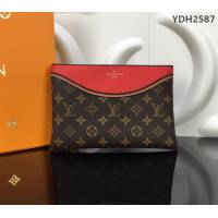 路易威登LV M63903紅色 頂級原單 Pochette Tuileries手袋 Monogram帆布搭配小牛皮 可作公事包 亦可作手拿包  YDH2587