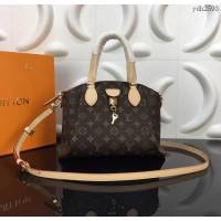 路易威登LV女包 頂級原單 M44543 Monogram 帆布 褶襇設計 Rivoli BB手袋 可手提或肘挎 可肩背或斜挎  ydh2593