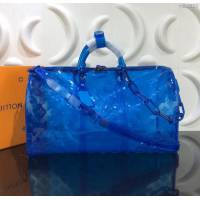 LV旅行包 頂級原單 路易威登肩背包 Monogram印花PVC 多彩KEEPALL50旅行袋 斜挎斜挎包  ydh2825